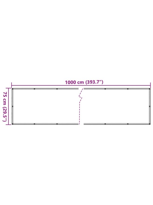 Parvekkeen yksityisyyssuoja antrasiitti 1000x75 cm PVC