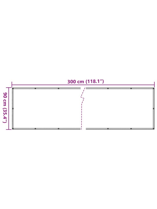 Parvekkeen yksityisyyssuoja antrasiitti 300x90 cm PVC