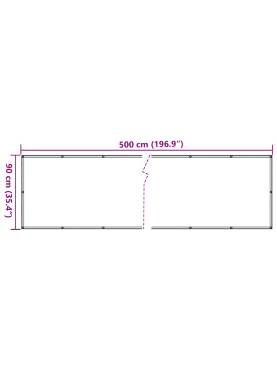 Parvekkeen yksityisyyssuoja antrasiitti 500x90 cm PVC