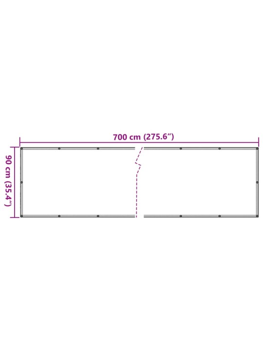 Parvekkeen yksityisyyssuoja antrasiitti 700x90 cm PVC