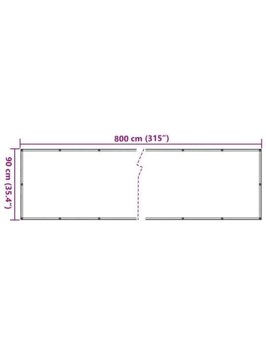 Parvekkeen yksityisyyssuoja valkoinen 800x90 cm PVC