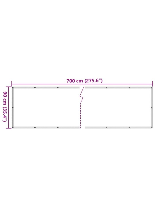 Parvekkeen yksityisyyssuoja kivityyli harmaa 700x90 cm PVC