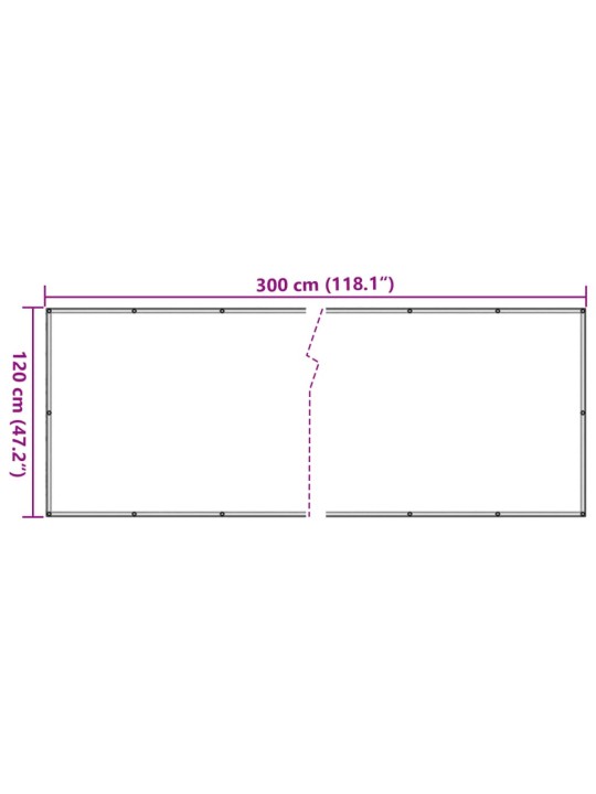 Parvekkeen yksityisyyssuoja antrasiitti 300x120 cm PVC