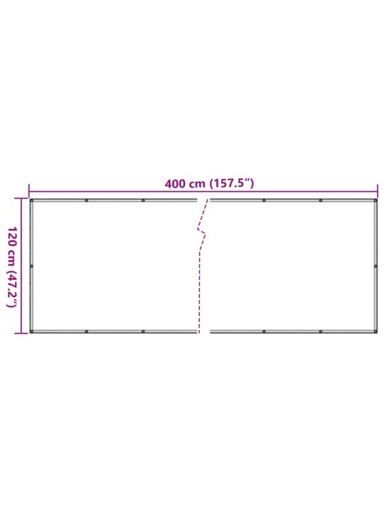 Parvekkeen yksityisyyssuoja antrasiitti 400x120 cm PVC