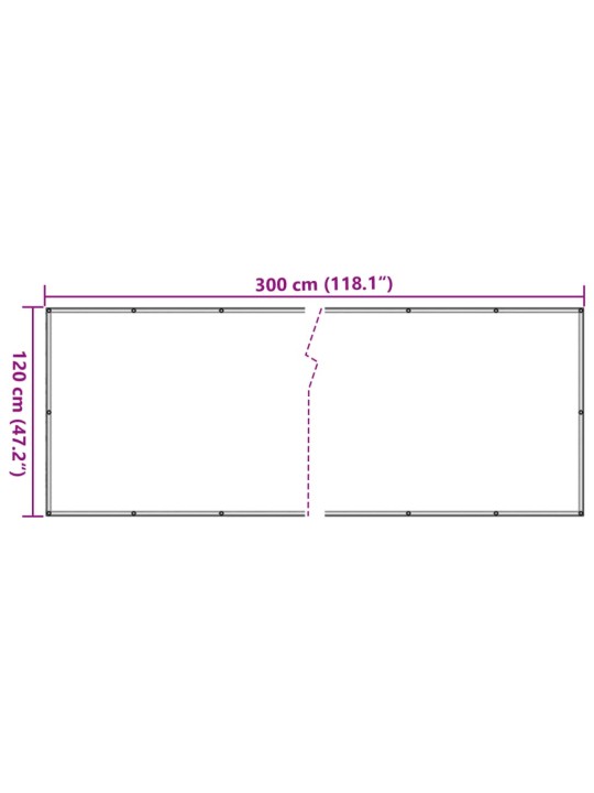 Parvekkeen yksityisyyssuoja harmaa 300x120 cm PVC