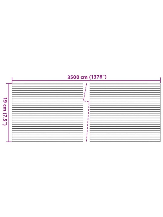 Puutarhan yksityisyyssuoja marmorityyli 35x0,19 m PVC