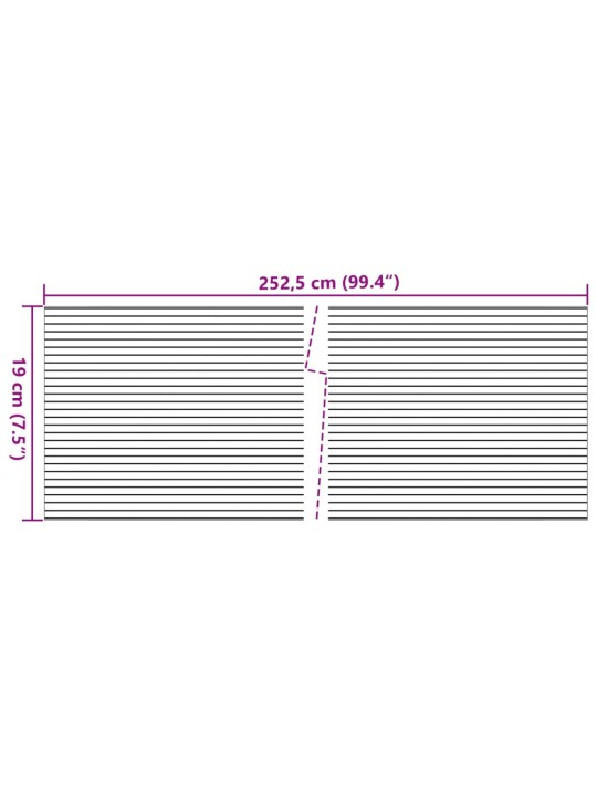 Puutarhan yksityisyydensuojat 10 kpl t.harmaa 252,5x19 cm PVC