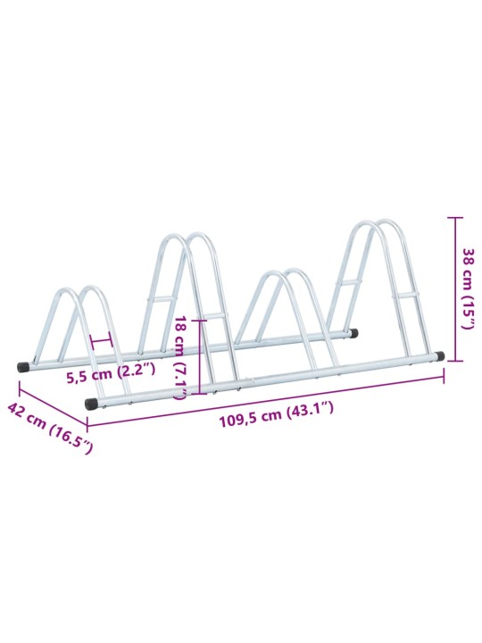 Pyöräteline 4 pyörälle vapaasti seisova galvanoitu teräs