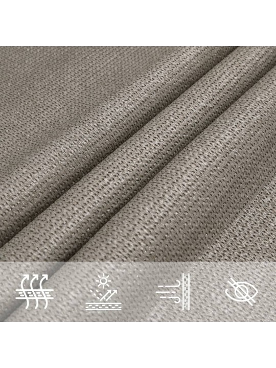 Aurinkopurje 160 g/m² suorakaide vaaleanharmaa 2,5x4 m hdpe