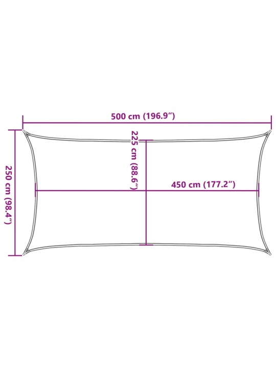Aurinkopurje 160 g/m² suorakaide vaaleanharmaa 2,5x5 m hdpe