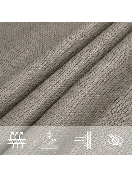 Aurinkopurje 160 g/m² suorakaide vaaleanharmaa 3x4 m hdpe