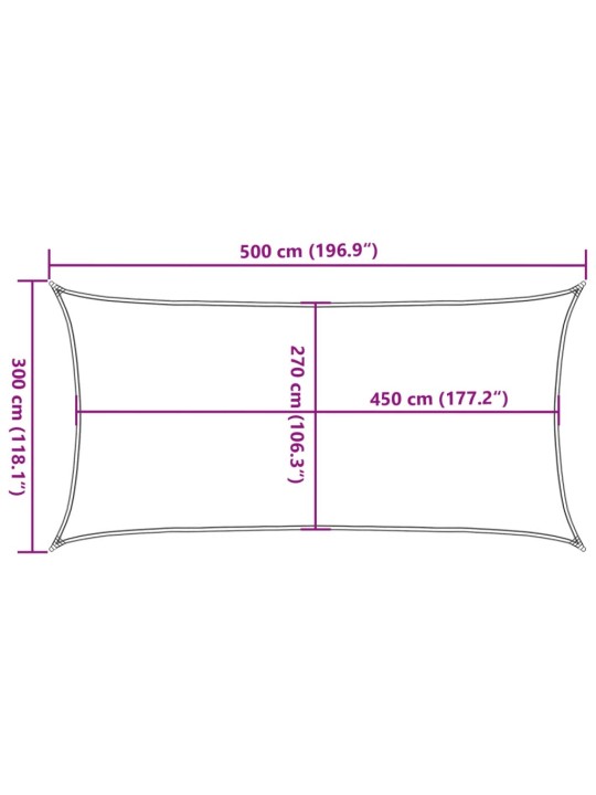 Aurinkopurje 160 g/m² suorakaide vaaleanharmaa 3x5 m HDPE