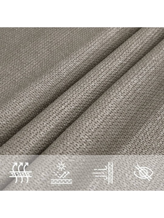 Aurinkopurje 160 g/m² suorakaide vaaleanharmaa 5x6 m hdpe