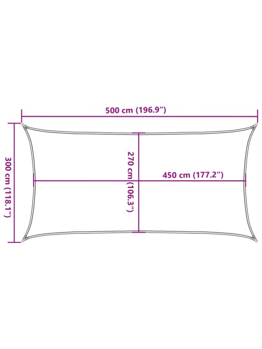 Aurinkopurje 160 g/m² suorakaide hiekka 3x5 m HDPE