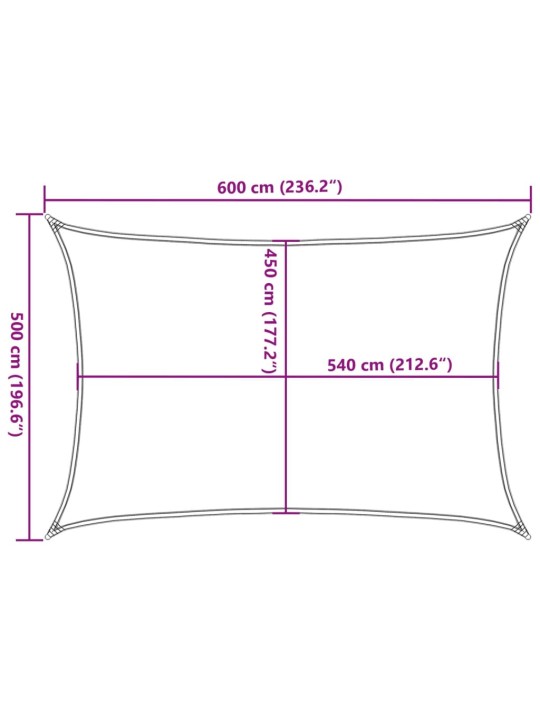 Aurinkopurje 160 g/m² suorakaide hiekka 5x6 m hdpe