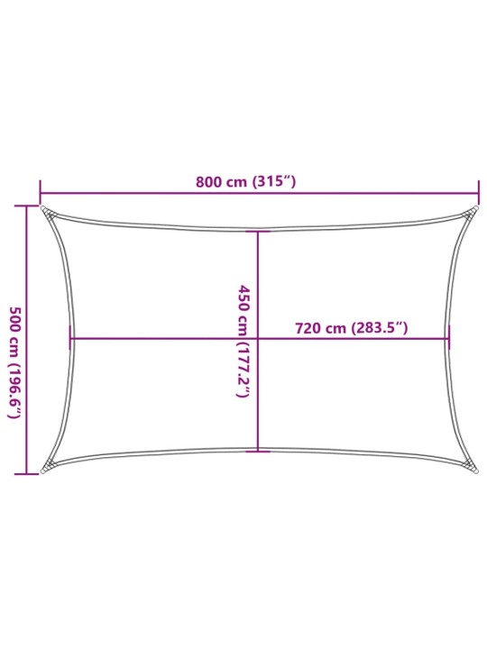 Aurinkopurje 160 g/m² suorakaide hiekka 5x8 m hdpe