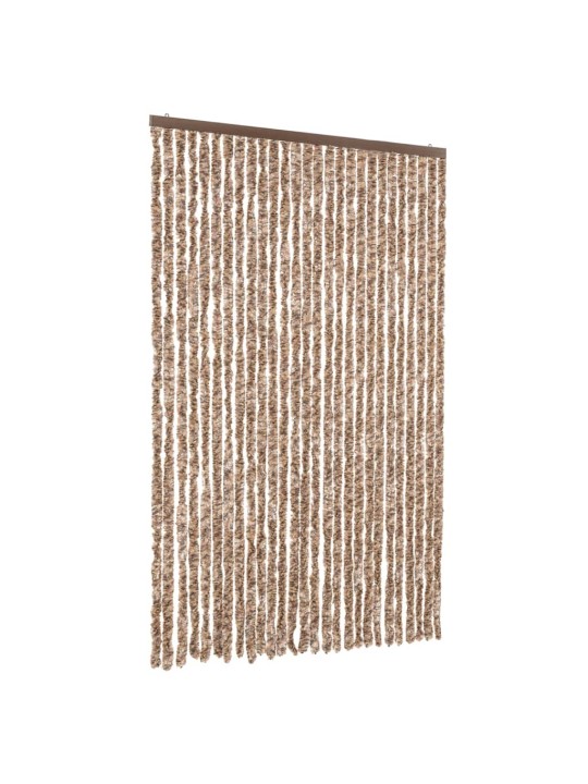 Hyönteisverho beige ja tummanruskea 118x220 cm chenille