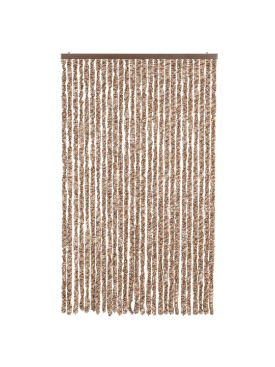 Hyönteisverho beige ja tummanruskea 118x220 cm chenille