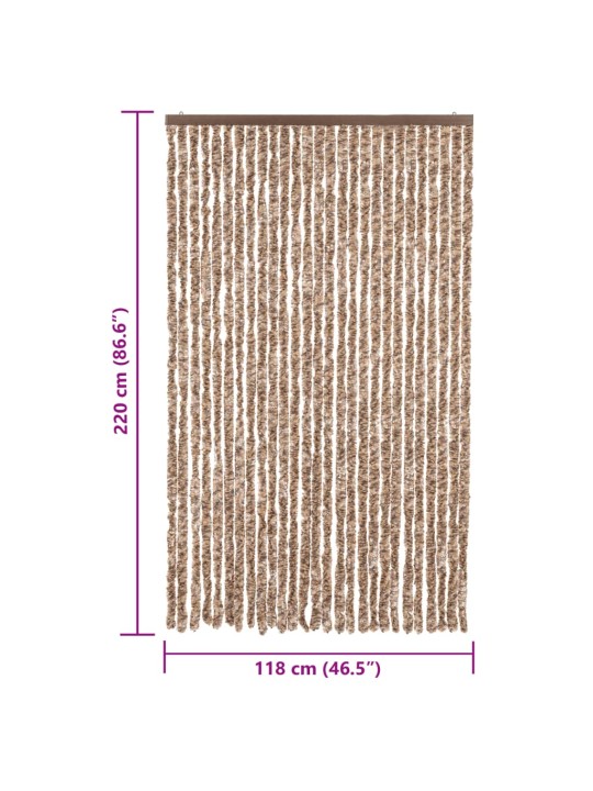 Hyönteisverho beige ja tummanruskea 118x220 cm chenille