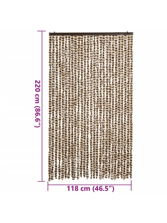 Hyönteisverho beige ja ruskea 118x220 cm chenille