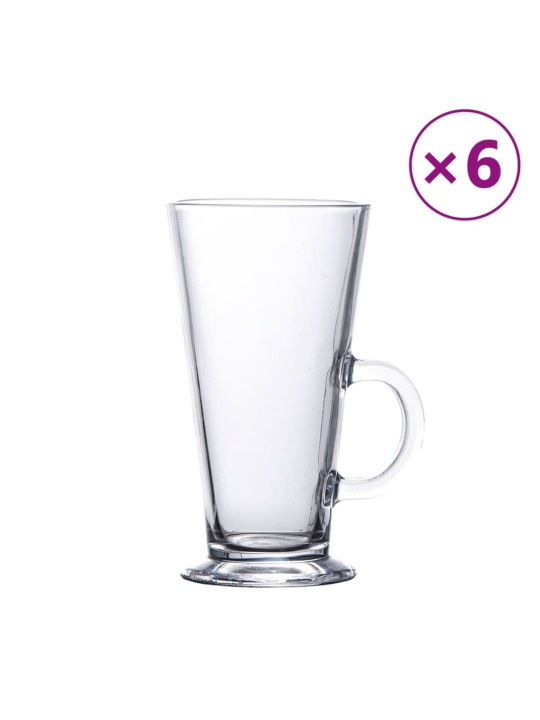 Lattelasit kahvalla 6 kpl 250 ml