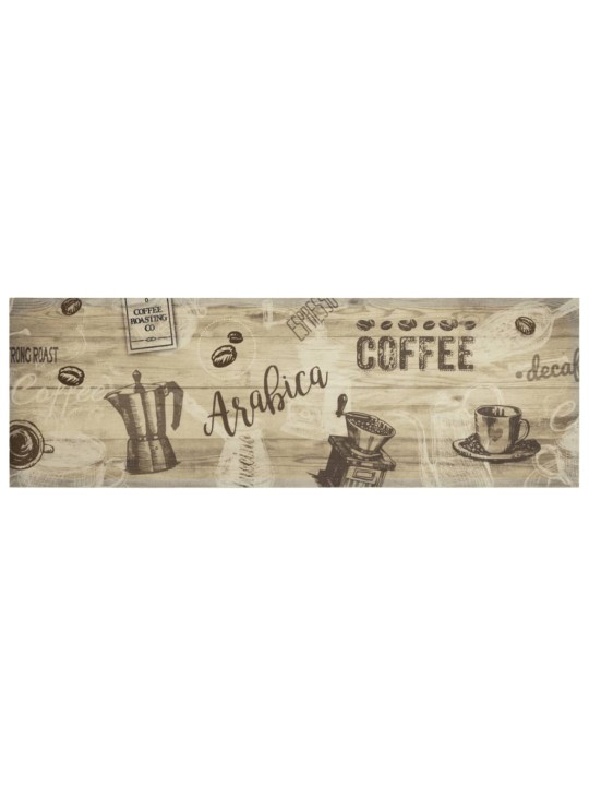 Keittiön pestävä lattiamatto Coffee ruskea 60x180 cm sametti