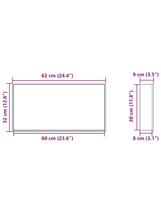 Suihkuhylly harjattu hopea 62x32x9 cm ruostumaton teräs