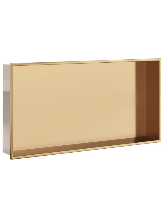 Suihkuhylly harjattu kulta 62x32x9 cm ruostumaton teräs