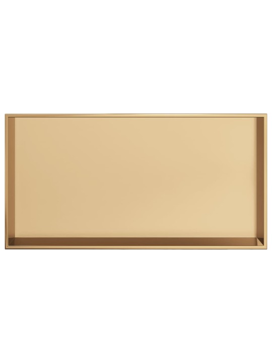 Suihkuhylly harjattu kulta 62x32x9 cm ruostumaton teräs