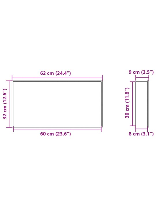 Suihkuhylly harjattu kulta 62x32x9 cm ruostumaton teräs