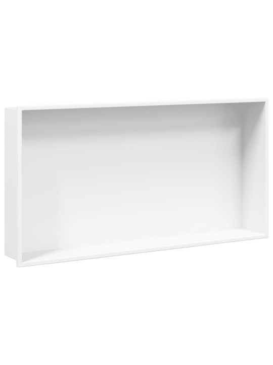 Suihkuhylly matta valkoinen 62x32x9 cm ruostumaton teräs