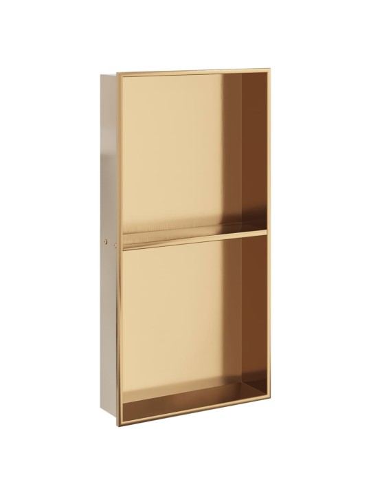 Suihkuhylly harjattu kulta 32x62x9 cm ruostumaton teräs