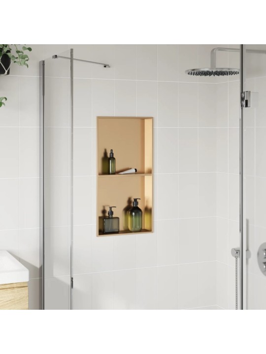 Suihkuhylly harjattu kulta 32x62x9 cm ruostumaton teräs