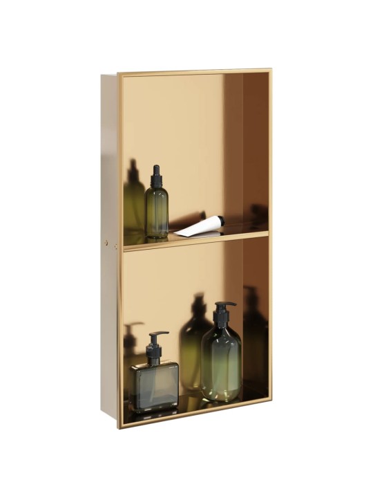 Suihkuhylly harjattu kulta 32x62x9 cm ruostumaton teräs
