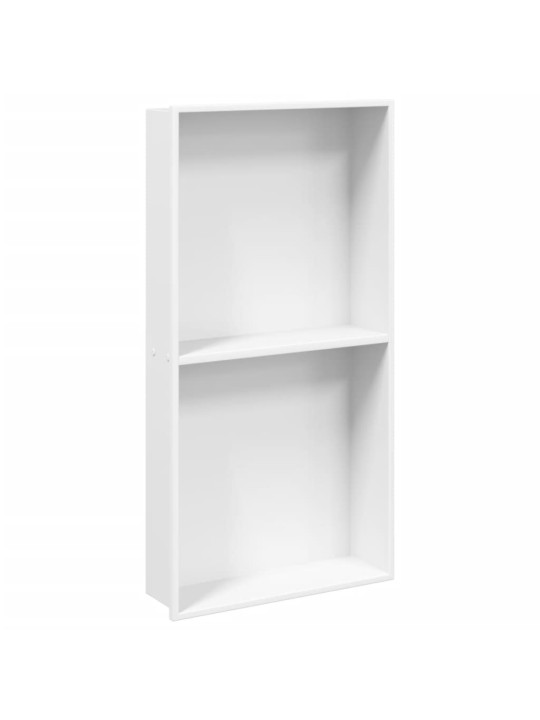 Suihkuhylly matta valkoinen 32x62x9 cm ruostumaton teräs