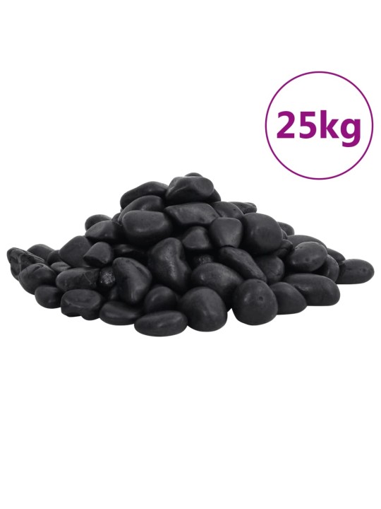Kiillotetut kivet 25 kg musta 2-5 cm