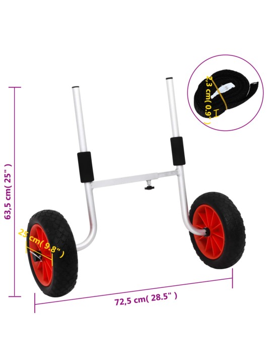 Kajakkikärry irrotettava 100 kg alumiini