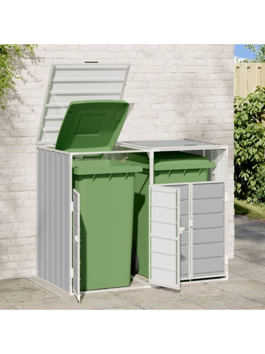 Wheelie bin säilytys double bins harmaa 144x81x113 cm teräs