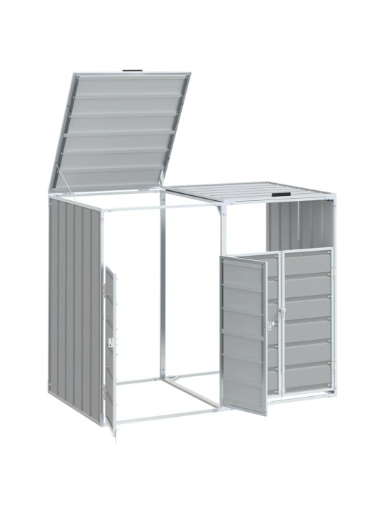 Wheelie bin säilytys double bins harmaa 144x81x113 cm teräs