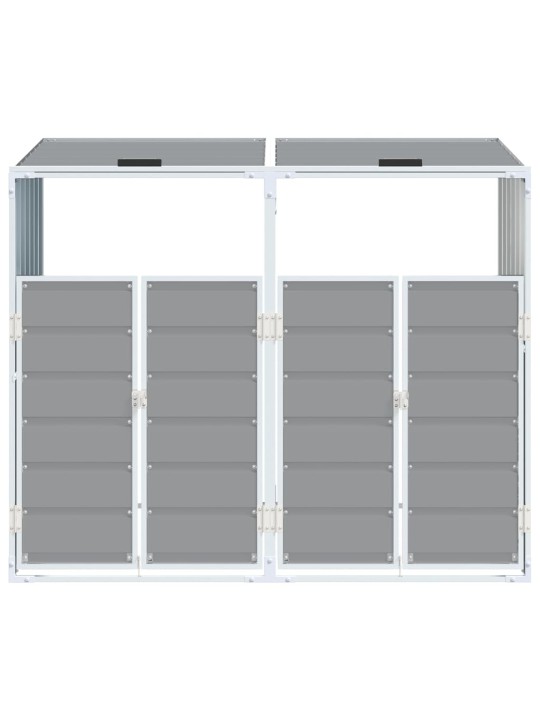 Wheelie bin säilytys double bins harmaa 144x81x113 cm teräs