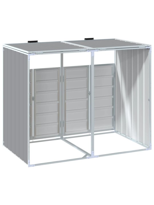 Wheelie bin säilytys double bins harmaa 144x81x113 cm teräs