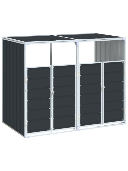 Wheelie bin säilytys double bins antrasiitti 144x81x113cm teräs