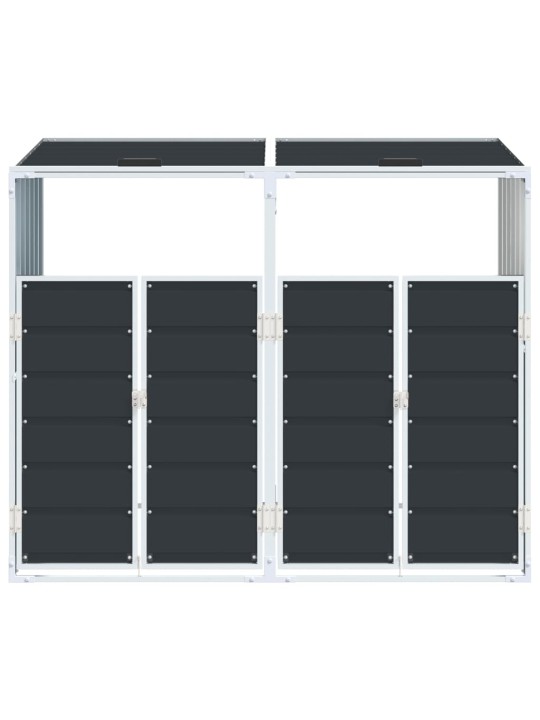 Wheelie bin säilytys double bins antrasiitti 144x81x113cm teräs
