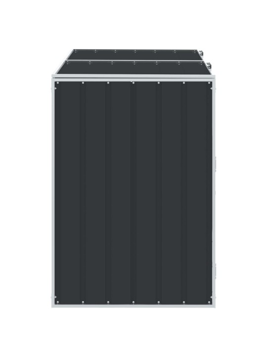 Wheelie bin säilytys double bins antrasiitti 144x81x113cm teräs