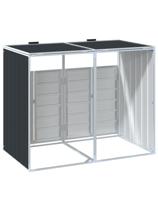 Wheelie bin säilytys double bins antrasiitti 144x81x113cm teräs