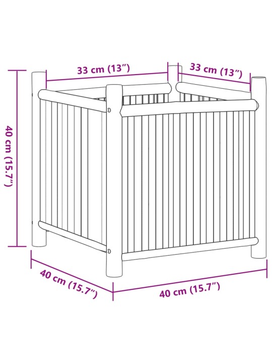Kukkalaatikko 40x40x40 cm bambu