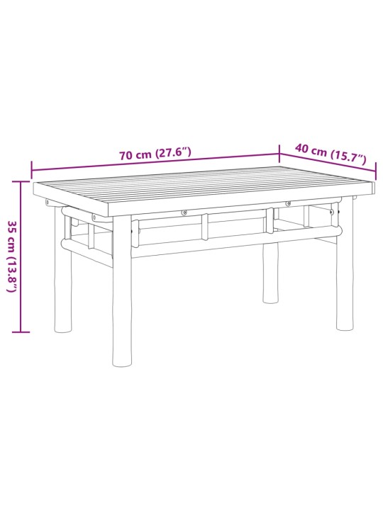 Sohvapöytä 70x40x35 cm bambu
