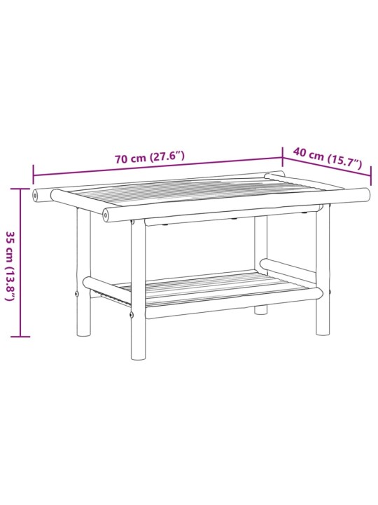 Sohvapöytä 70x40x35 cm bambu