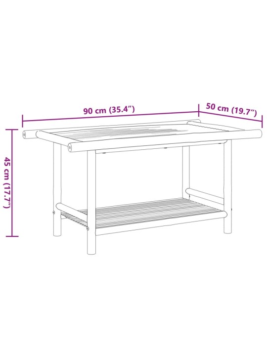 Sohvapöytä 90x50x45 cm bambu