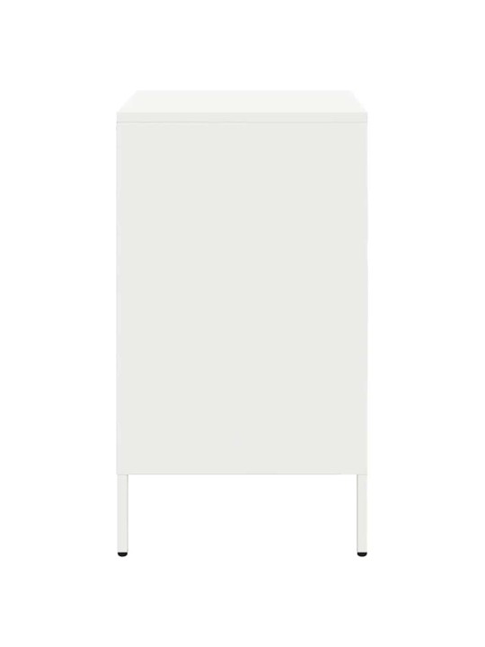 Yöpöydät 2 kpl valkoinen 36x39x68 cm teräs